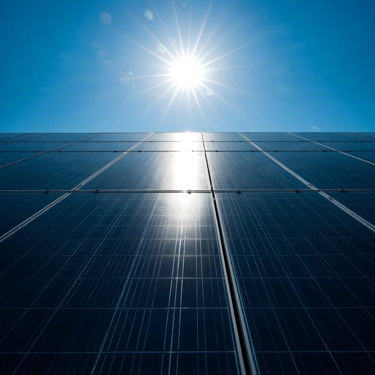 solar panels bright sun