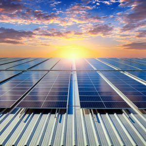 solar panels on the roof. (solar cell)